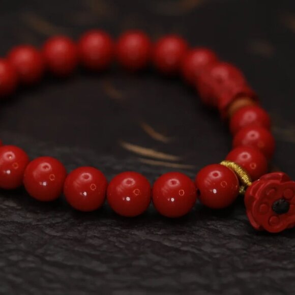 NWT: Cinnabar Lucky Pounch & Lotus Pendant Bracelet - Picture 5 of 5